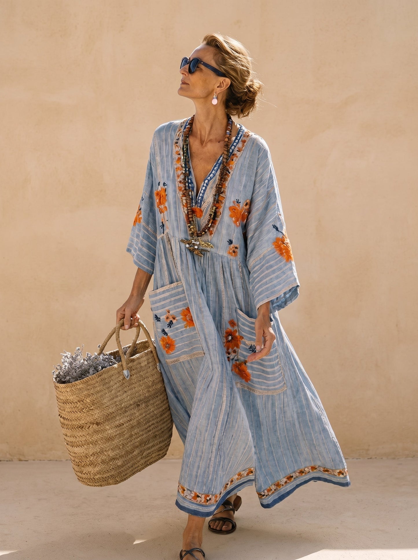 Caftán boho con estampado