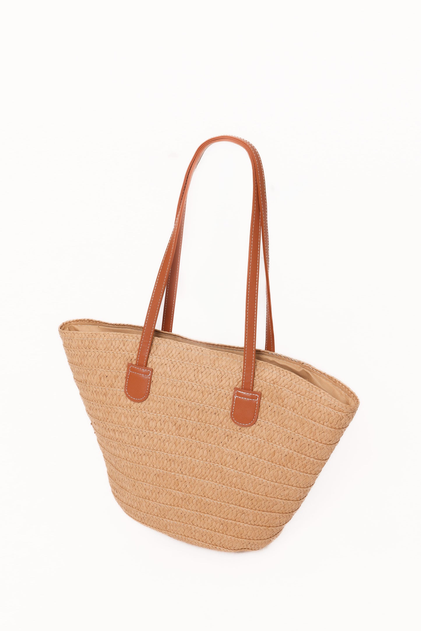 Bolso cubo trenzado con asa de hombro | Gran capacidad