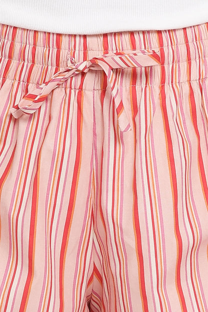 Pantalón corto rayas melocotón | Estilo relajado