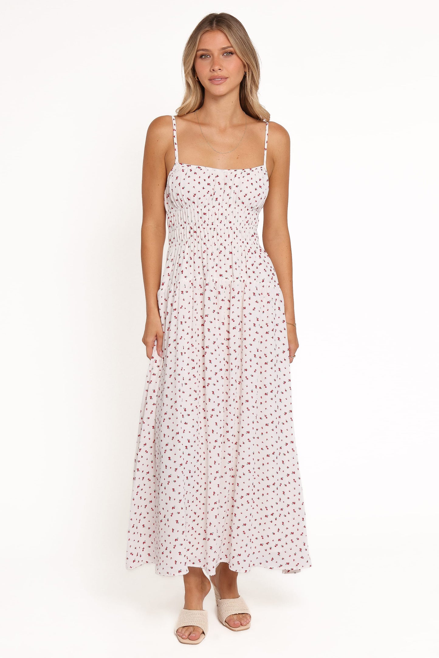 Vestido maxi floral rojo | Muy favorecedor