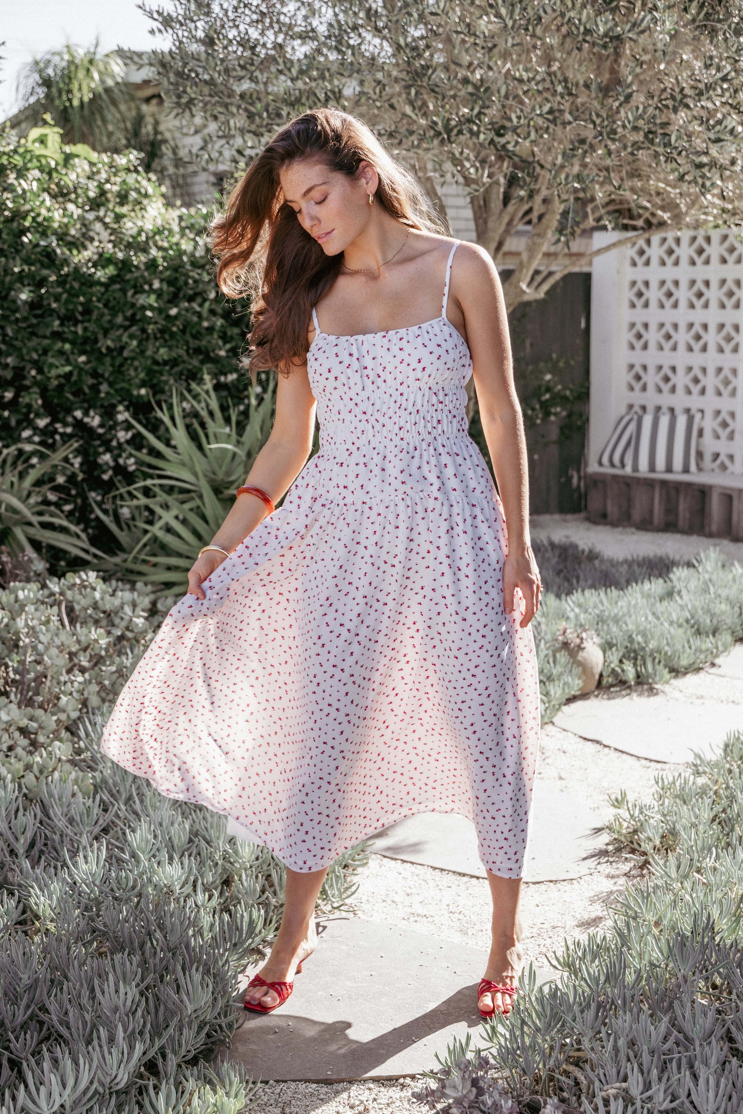 Vestido maxi floral rojo | Muy favorecedor