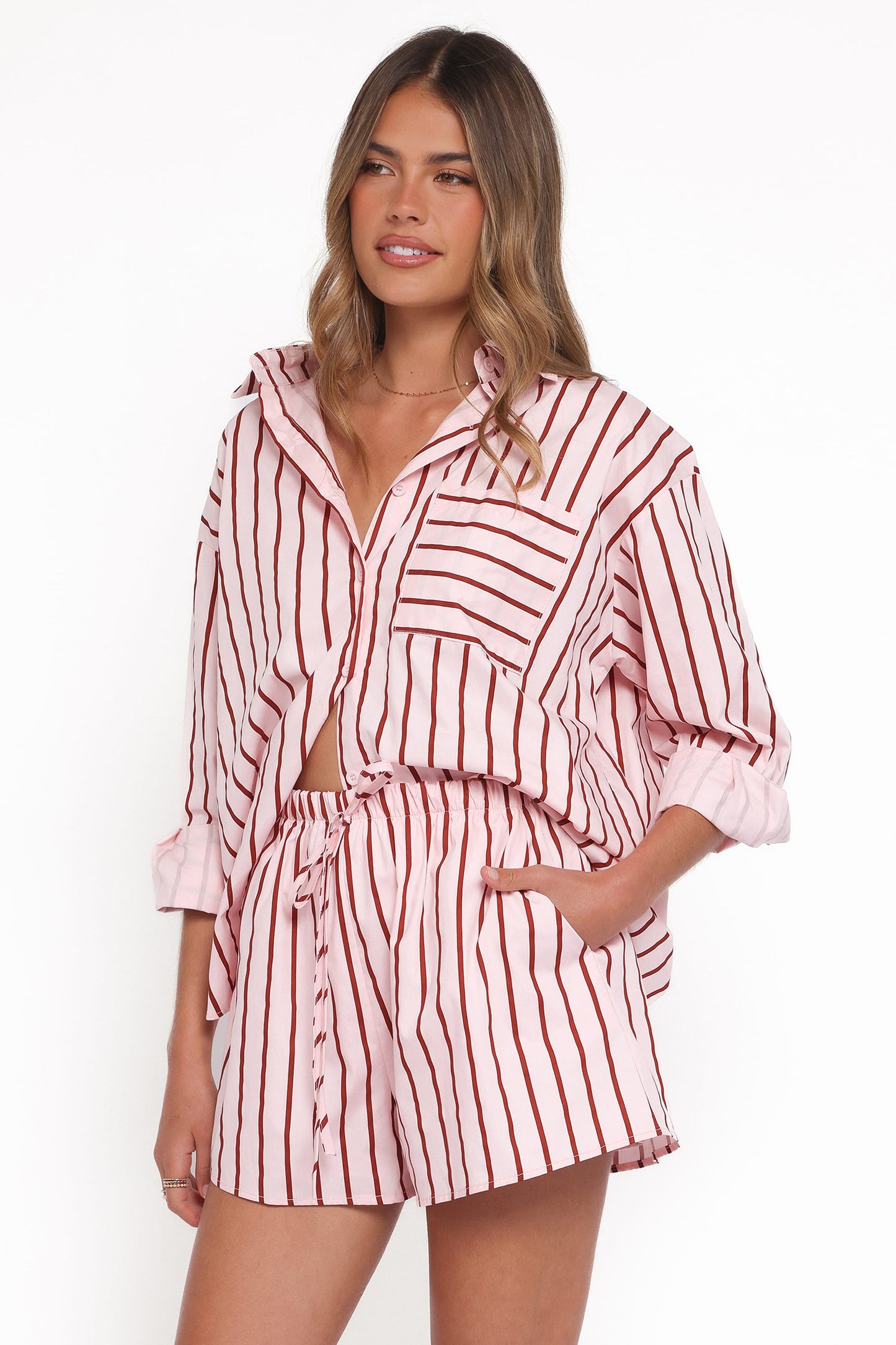 Conjunto camisa y short rayas | Estilo coordinado