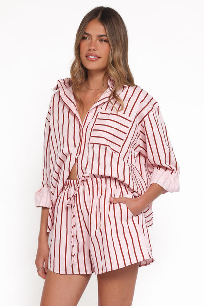 Conjunto camisa y short rayas | Estilo coordinado
