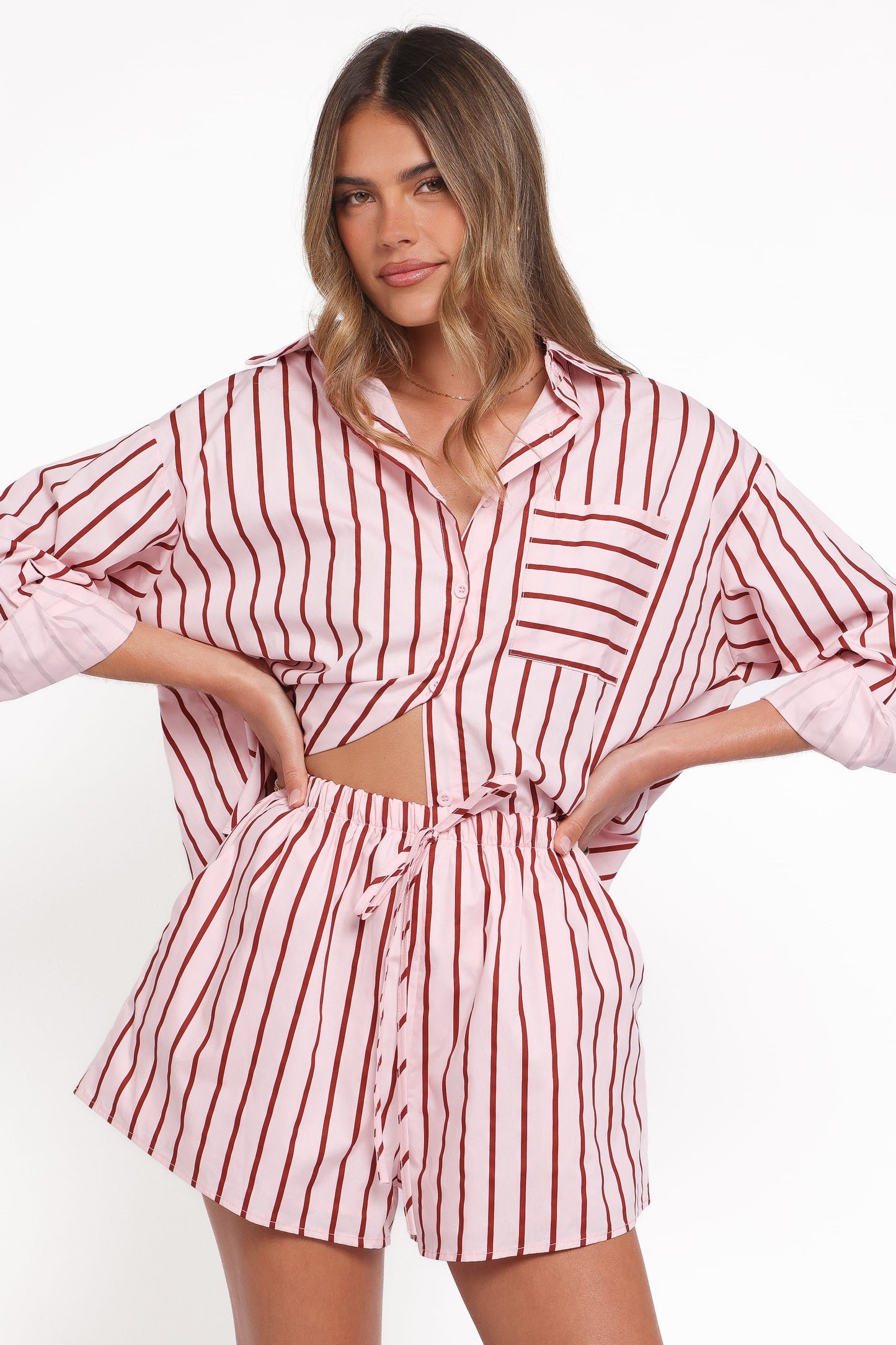 Conjunto camisa y short rayas | Estilo coordinado