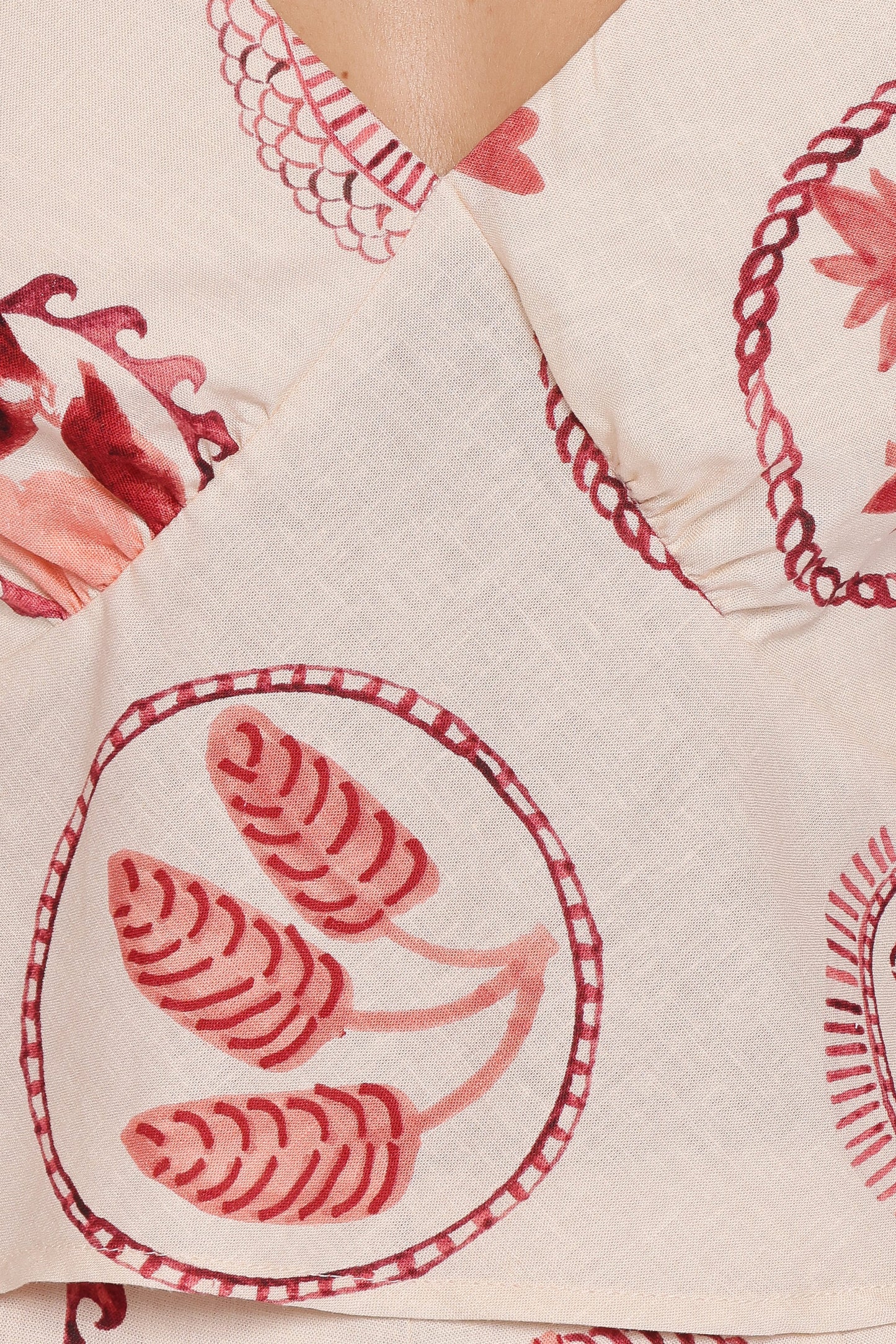 Top lencero estampado conchas | Espalda abierta