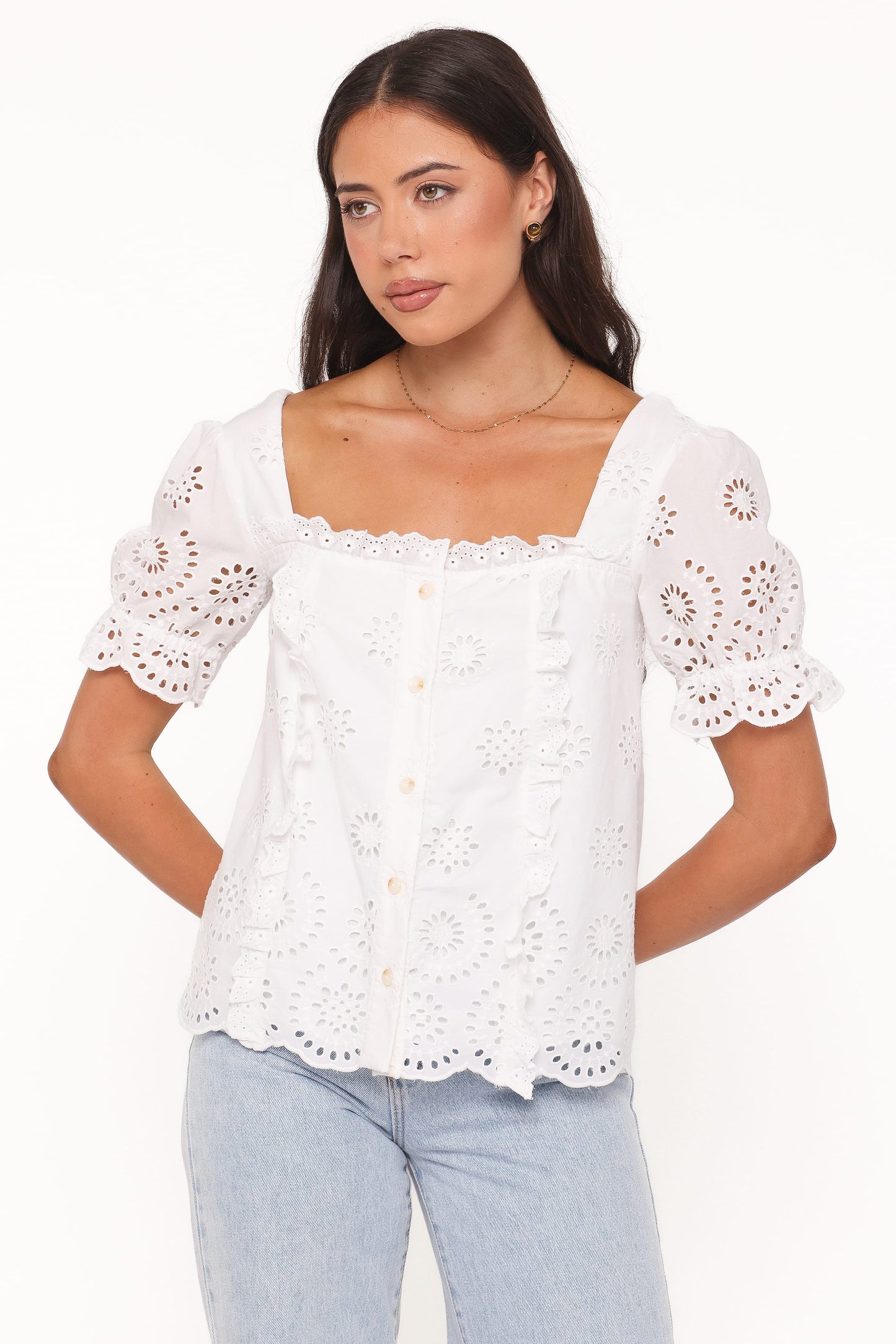 Top blanco bordado suizo | Romanticismo estival