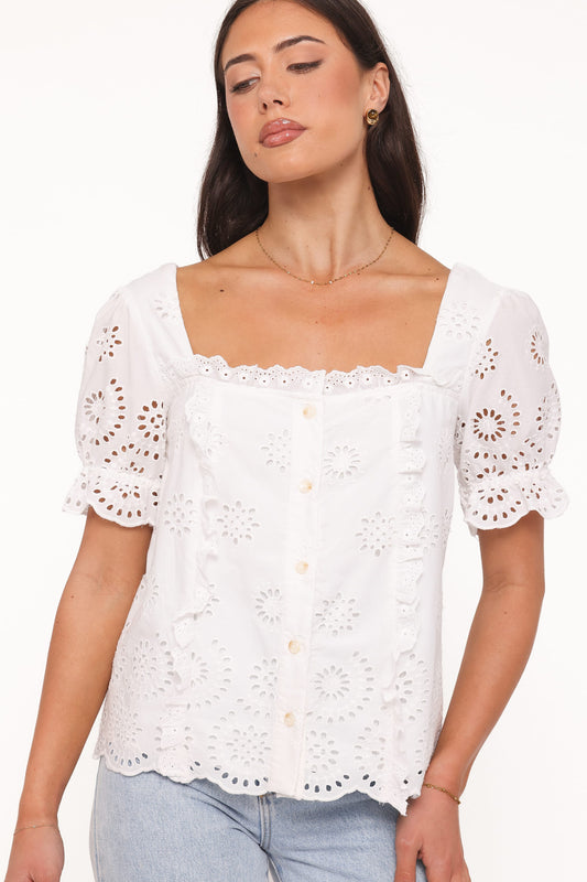 Top blanco bordado suizo | Romanticismo estival