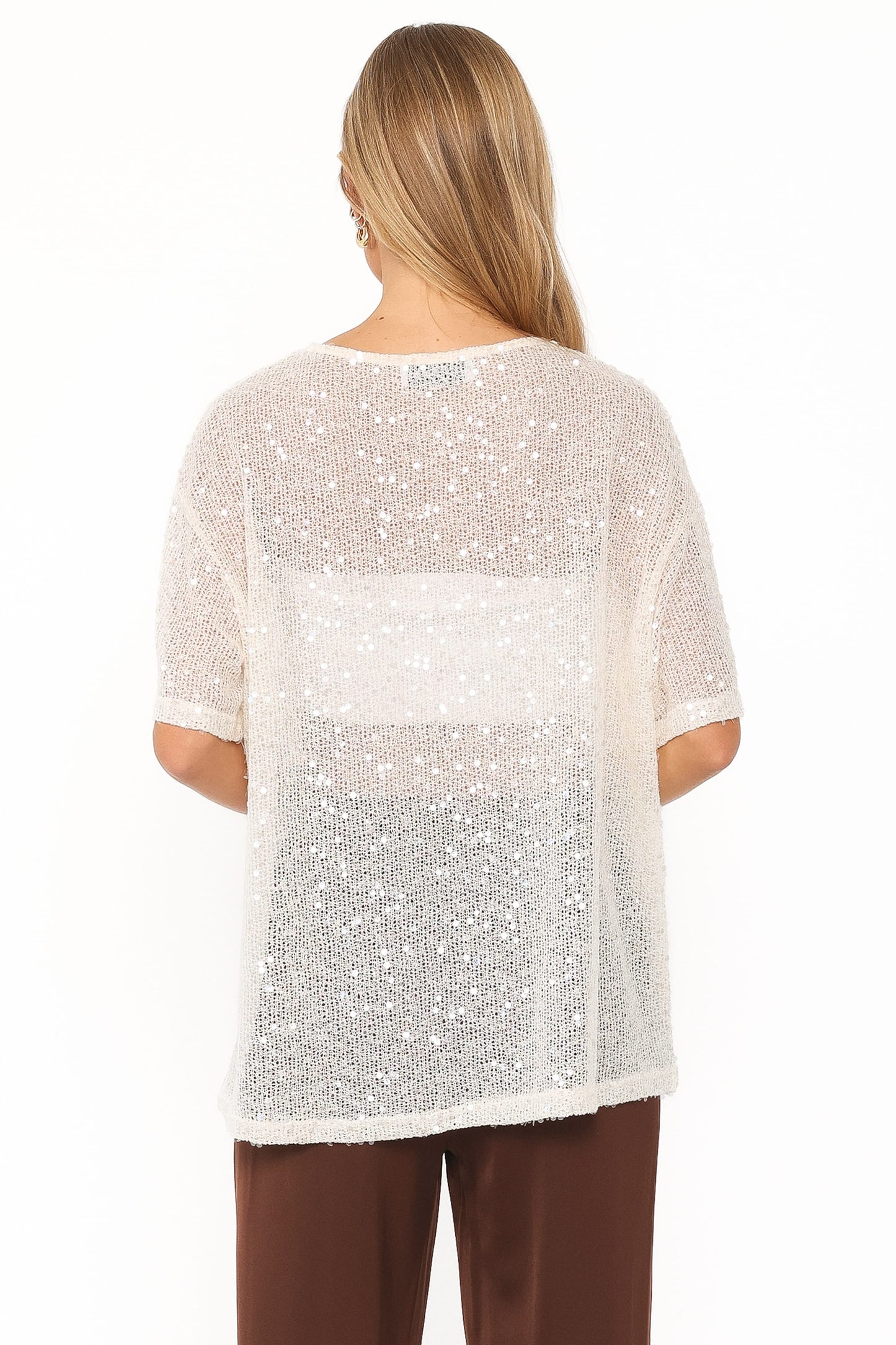 Camiseta transparente con lentejuelas | Muy ligera