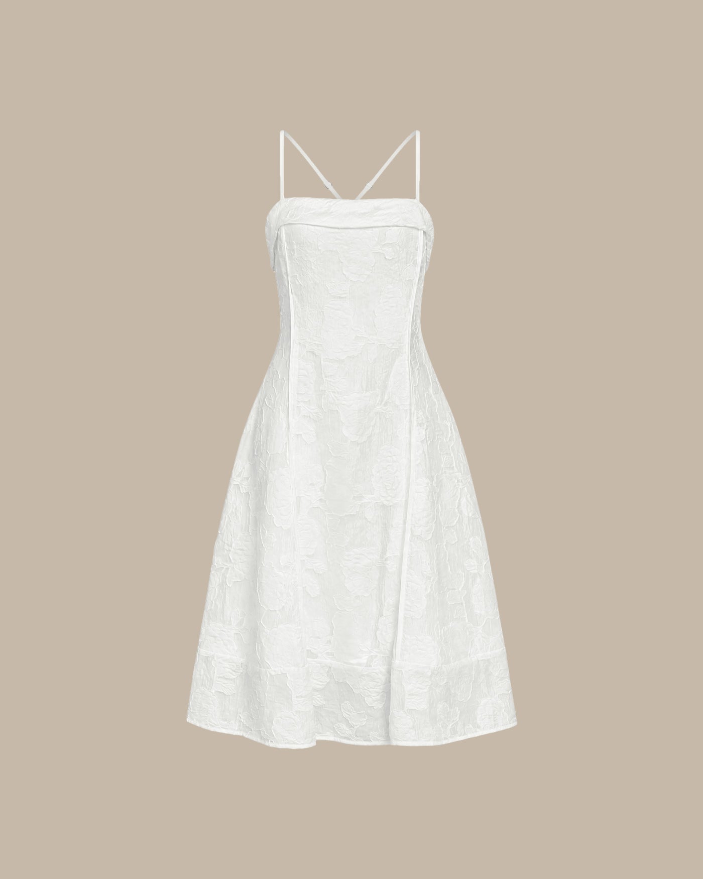 Vestido midi jacquard escote cuadrado | Textura única