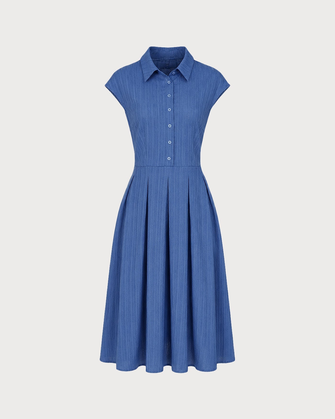 Vestido midi de algodón con botones | Muy fresco