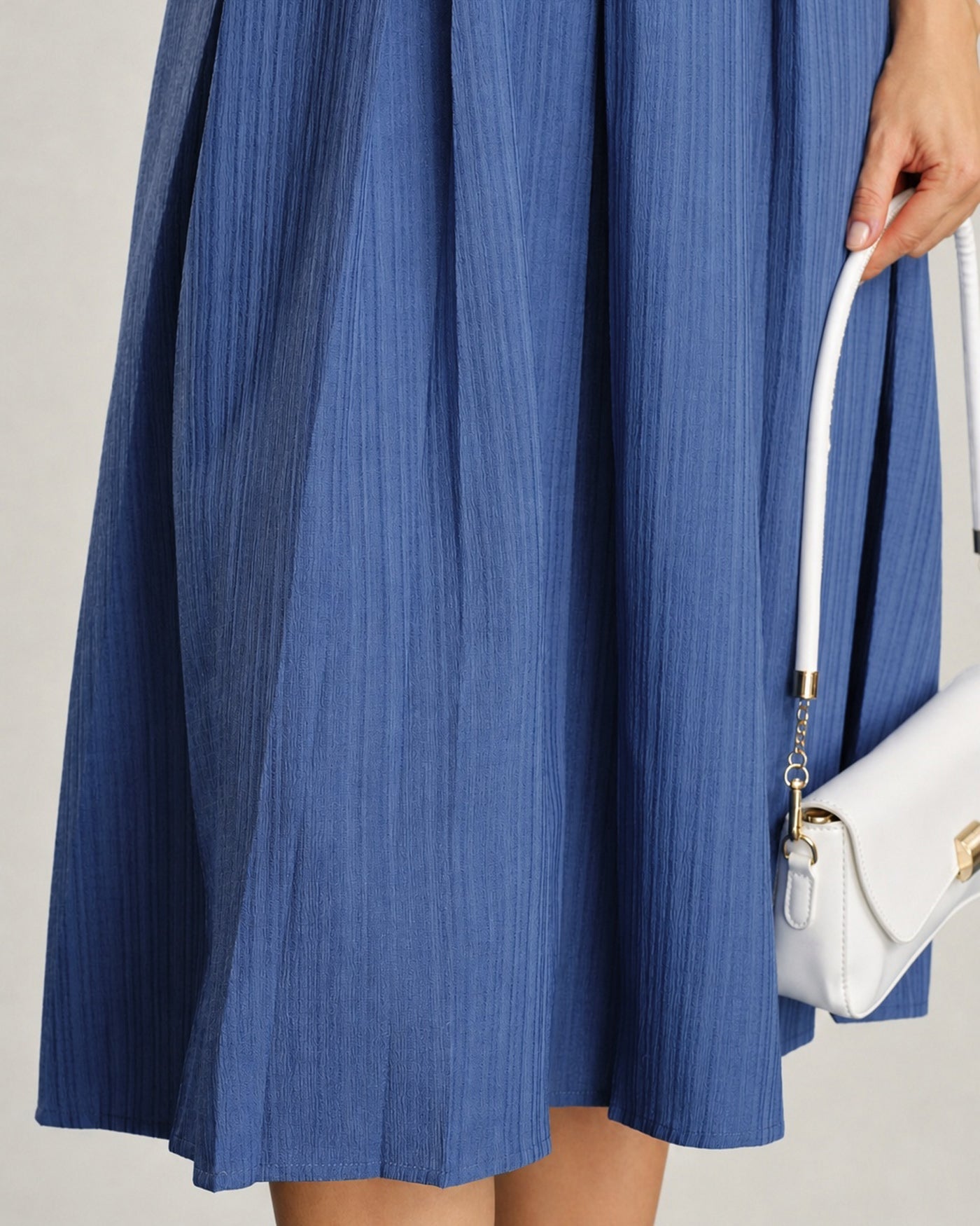 Vestido midi de algodón con botones | Muy fresco