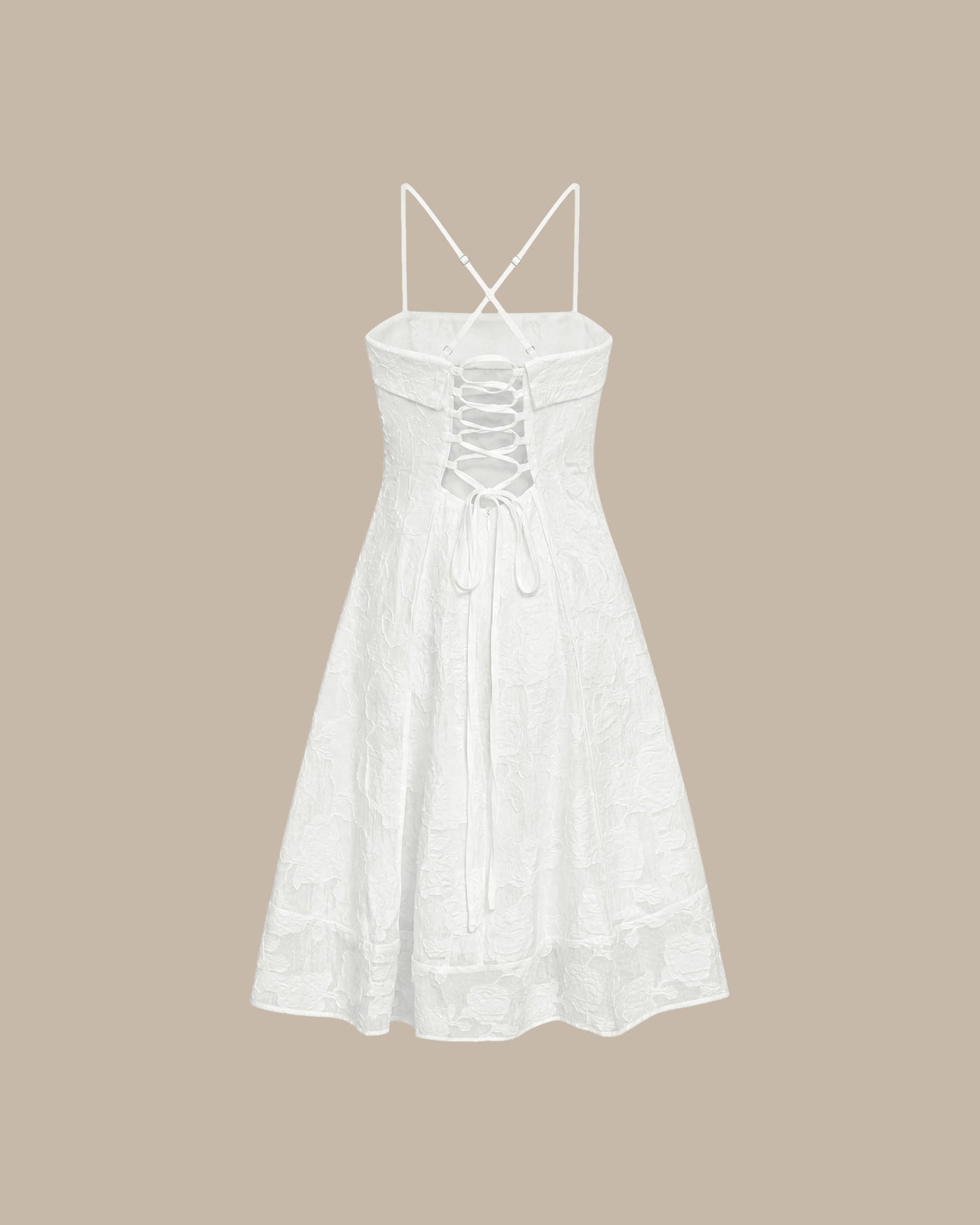 Vestido midi jacquard escote cuadrado | Textura única