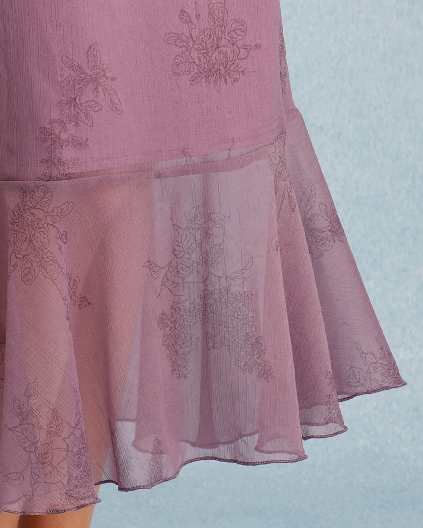 Falda midi corte sirena floral morada | Muy estilizadora